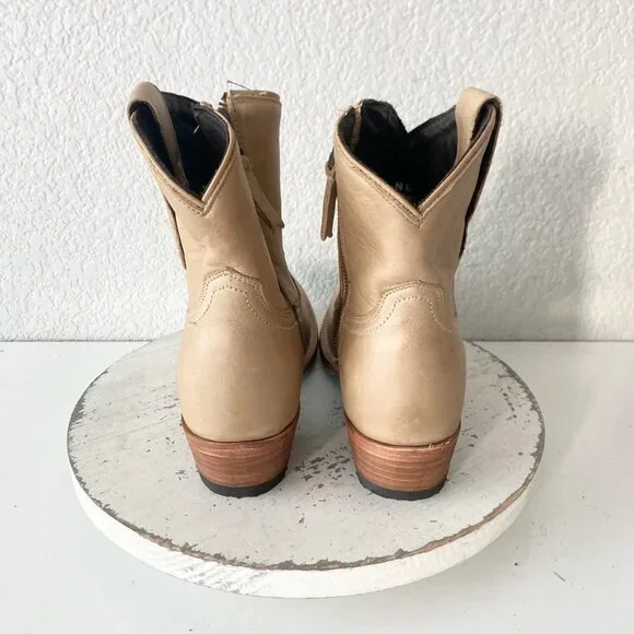 Lane PLAIN JANE Womens Cowboy Booties 7.5 Butterscotch Western Short Ankle Boot - Picture 3 of 11